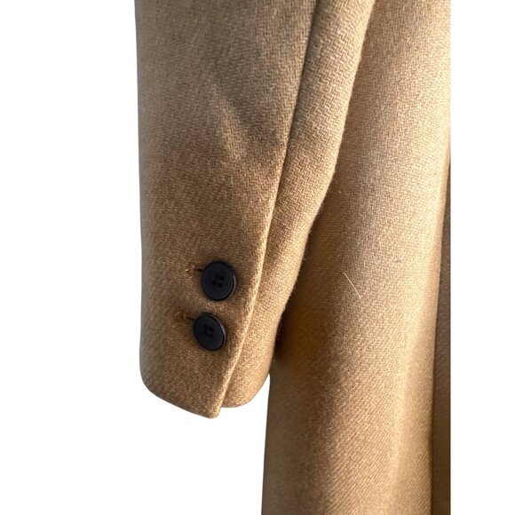 ZARA Large Camel Wool Blend Coat L 2-Button Closure - Picture 9 of 12